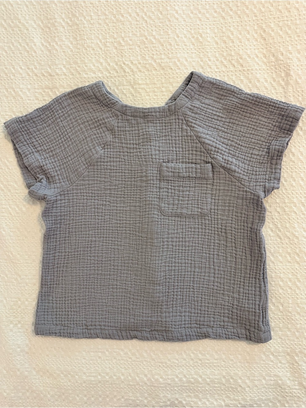Madewell Short Sleeve Gauze Pocket Top - Light Gray